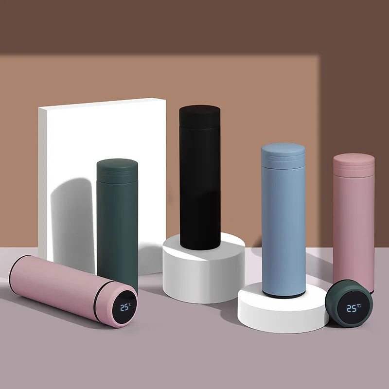 Smart Water Bottle 500ml with Temperature Display | Stainless Steel Leakproof Thermos, Perfect for Coffee, Milk & More | Ideal Christmas Gift