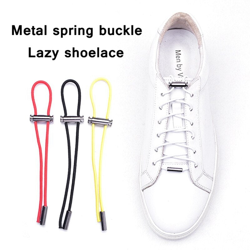 No-Tie Elastic Shoelaces with Metal Locks – Quick, Secure Fit for All Ages, Effortlessly Upgrades Sneakers