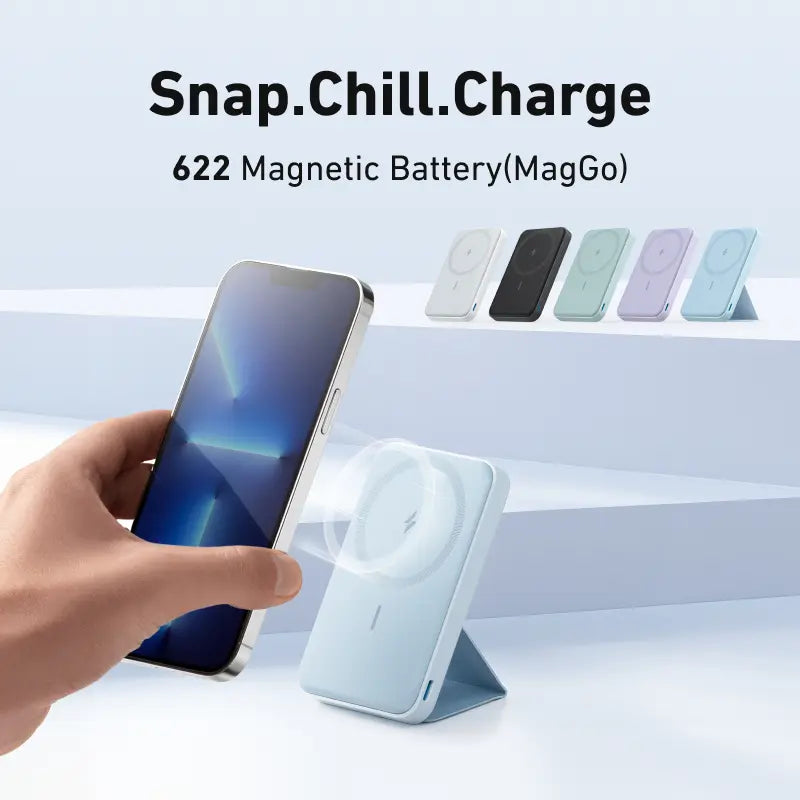 Anker 622 Magnetic Battery (Maggo) Foldable Magnetic Wireless Portable Charger and USB-C Wireless Charging