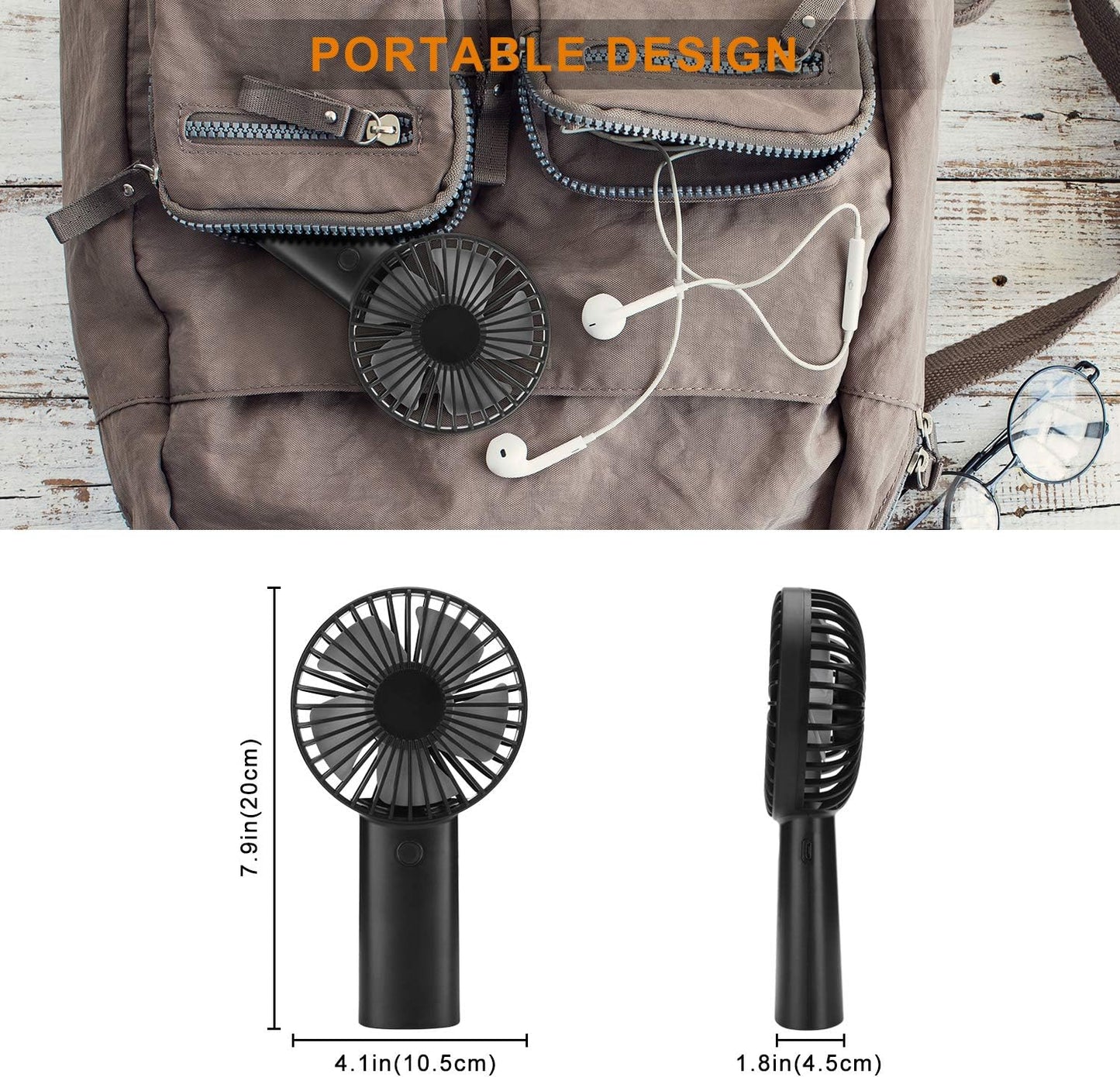 "Cool Breeze Ultra-Powerful 4400mAh Rechargeable Handheld Fan with 15-Hour Runtime-Your Perfect Summer Companion!"